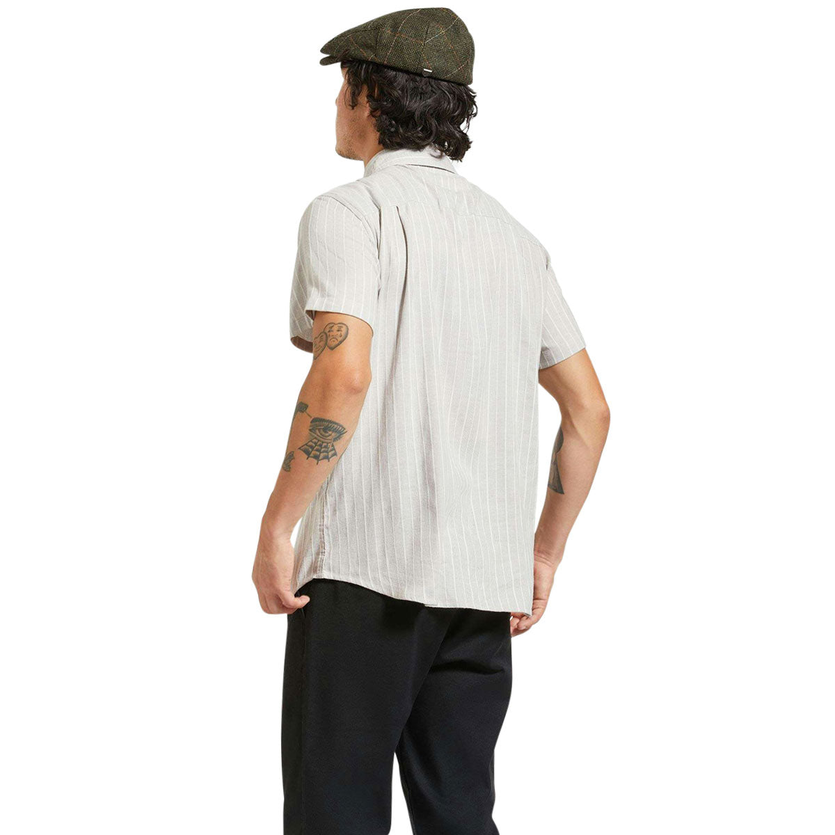 Brixton Charter Stripe Woven Shirt - Off White/Cinder Grey image 2