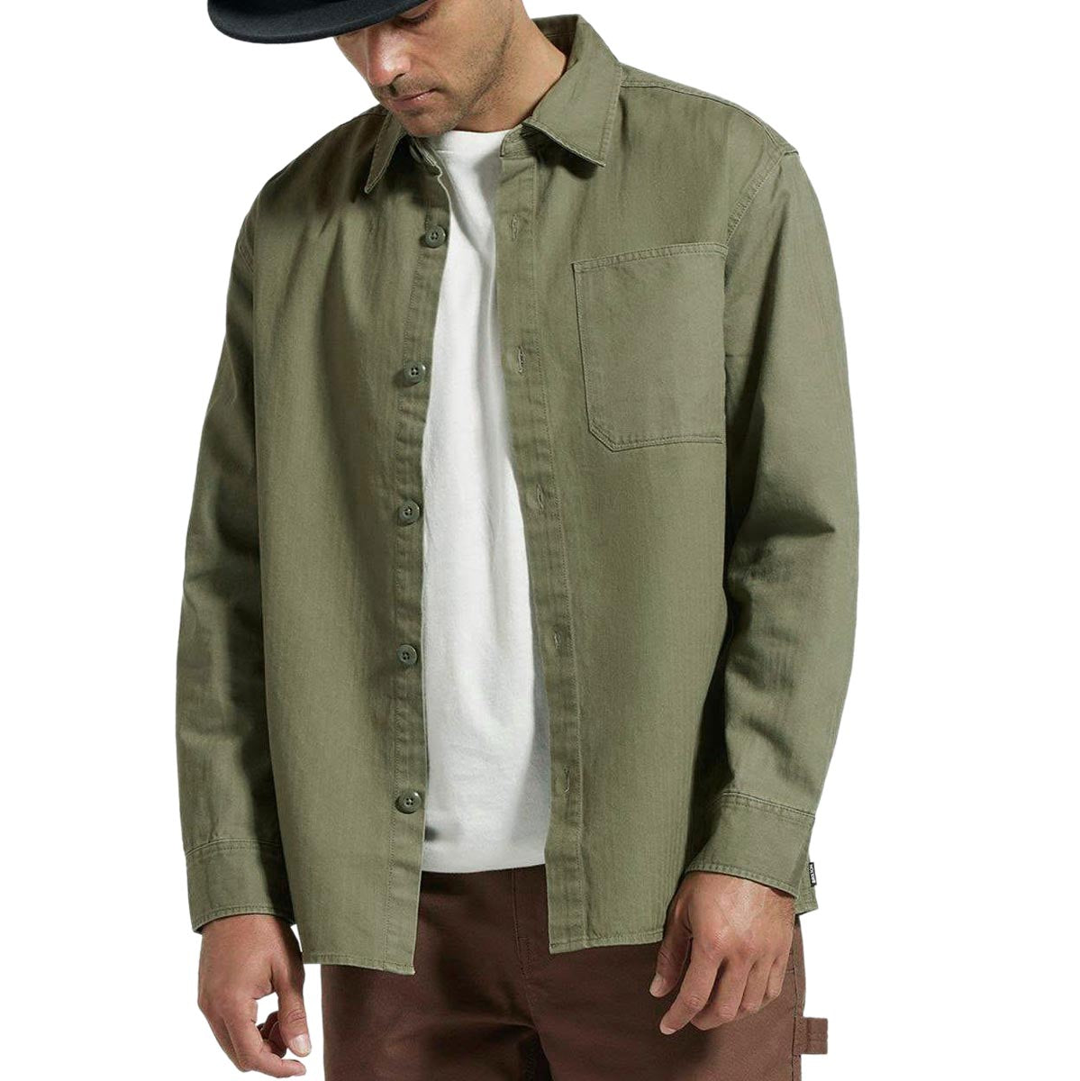 Brixton Selden Over Shirt - Olive Surplus Worn Wash image 3