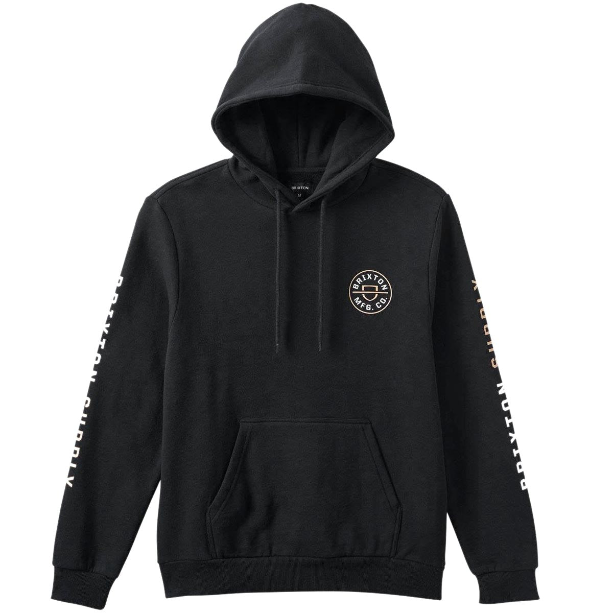 Brixton Crest Hoodie - Black/Sand/White image 3