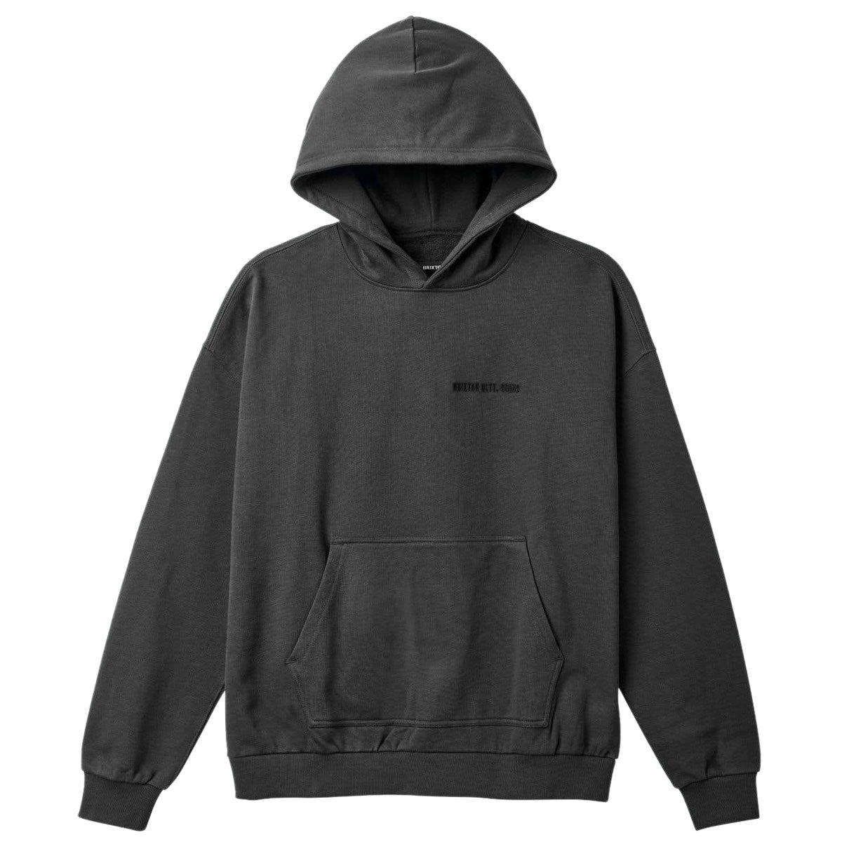 Brixton Embroidered Heavyweight Hoodie - Washed Black image 3