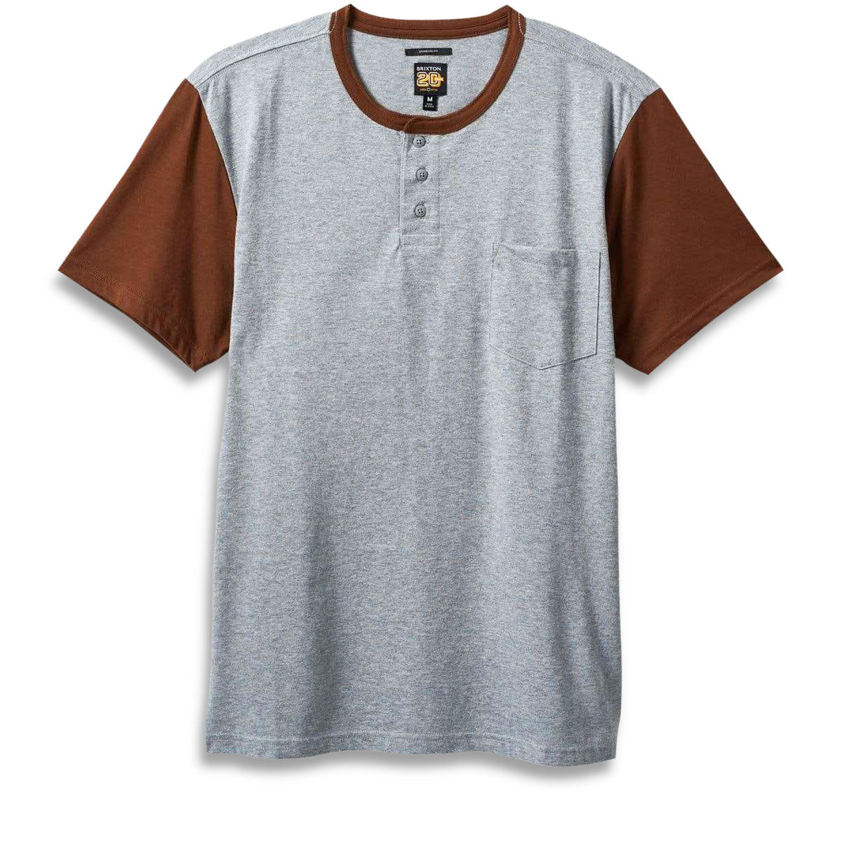 Brixton 20th Anniversary Detroit Pocket Shirt - Heather Grey/Pinecone Brown image 3