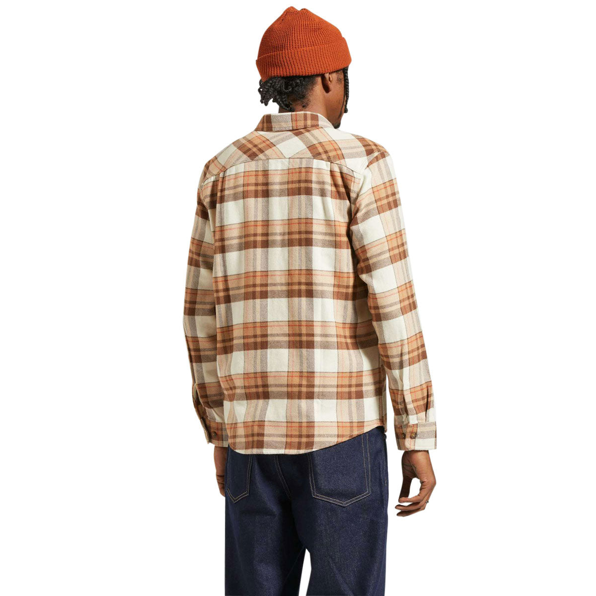 Brixton Bowery Flannel Long Sleeve Shirt - Whitecap/Pinecone Brown image 2