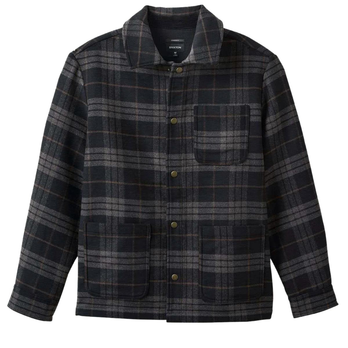 Brixton Shop Chore Jacket - Black/Charcoal Plaid image 4