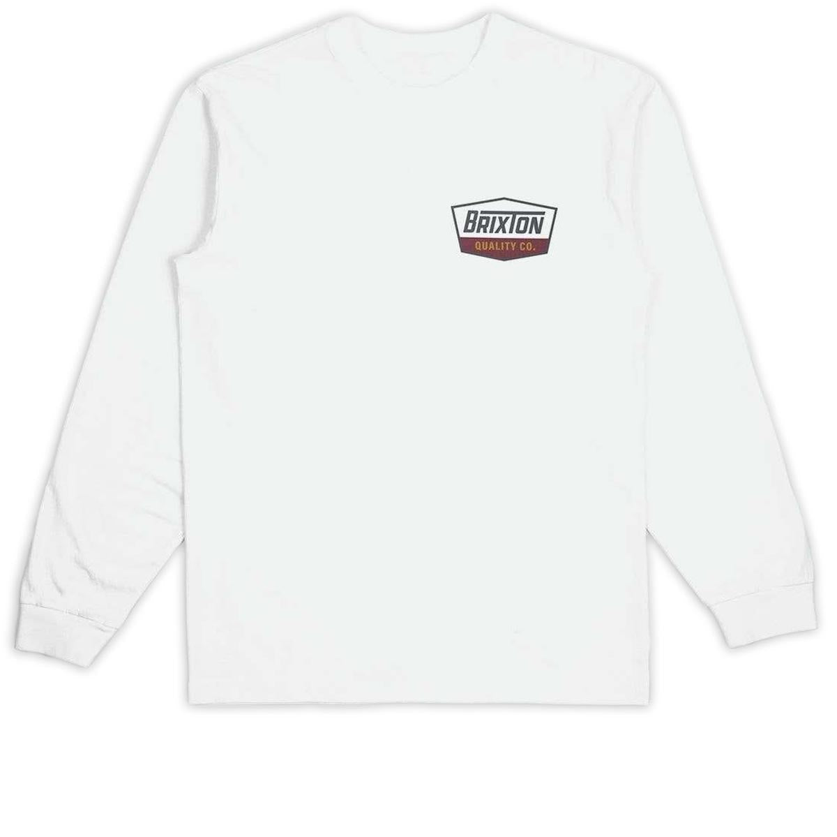 Brixton Regal Long Sleeve T-Shirt - White/Charcoal/Mahogany image 1