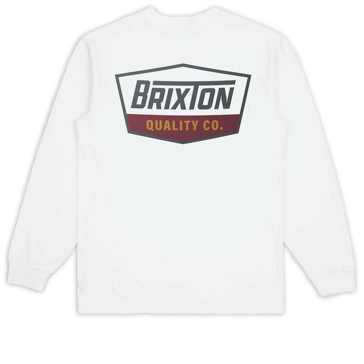 Brixton Regal Long Sleeve T-Shirt - White/Charcoal/Mahogany image 2