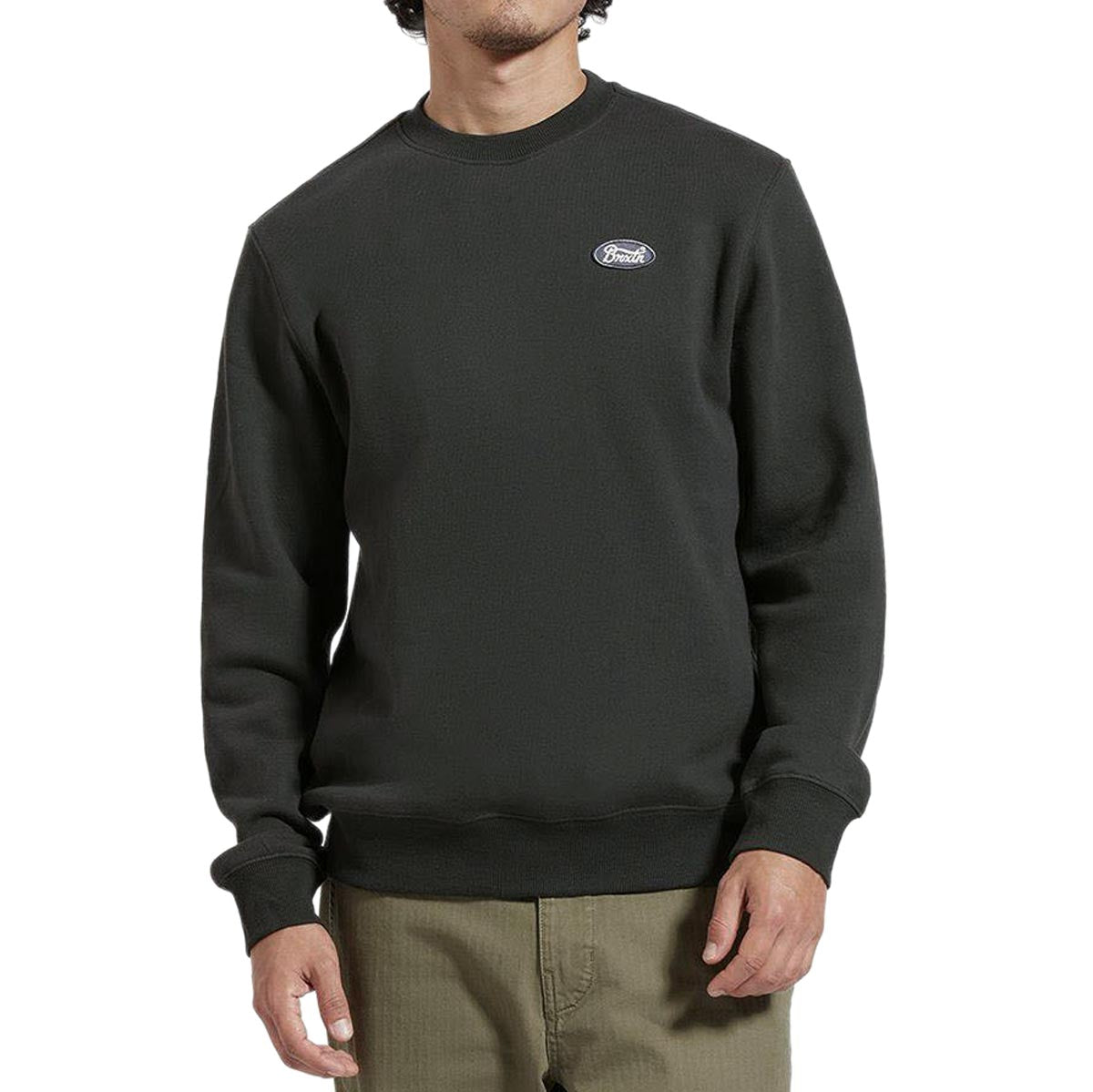 Brixton Parson Patch Crew Sweater - Washed Black image 1