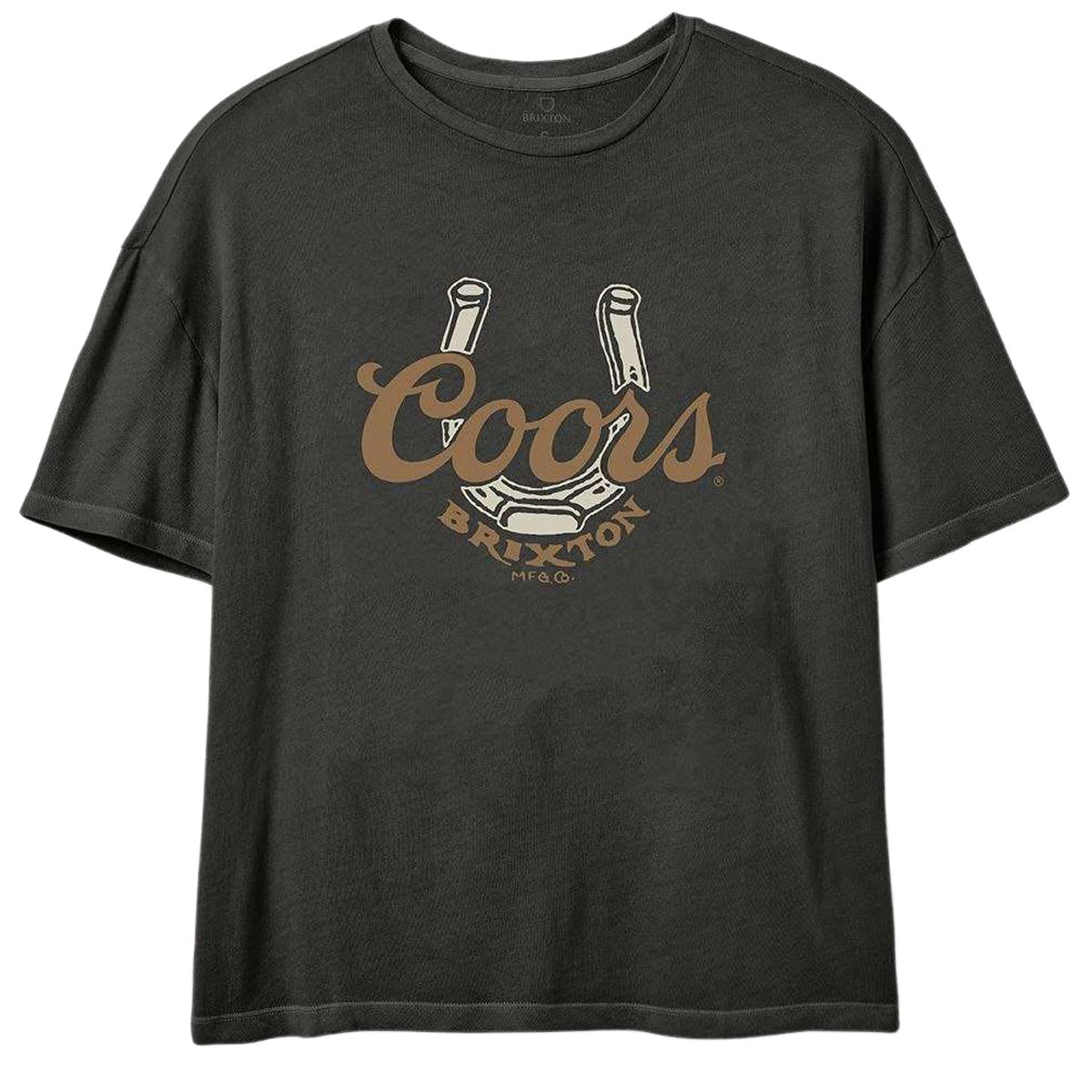 Brixton x Coors Womens Luck Oversized Bf T-Shirt - Washed Black image 1