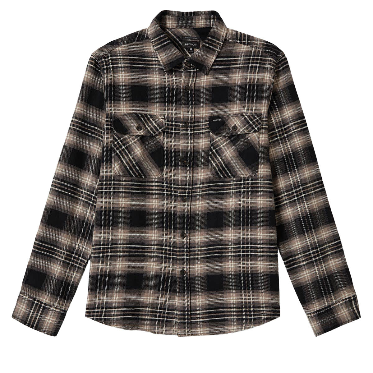 Brixton Bowery Long Sleeve Flannel Shirt - Black/Charcoal/Beige image 4