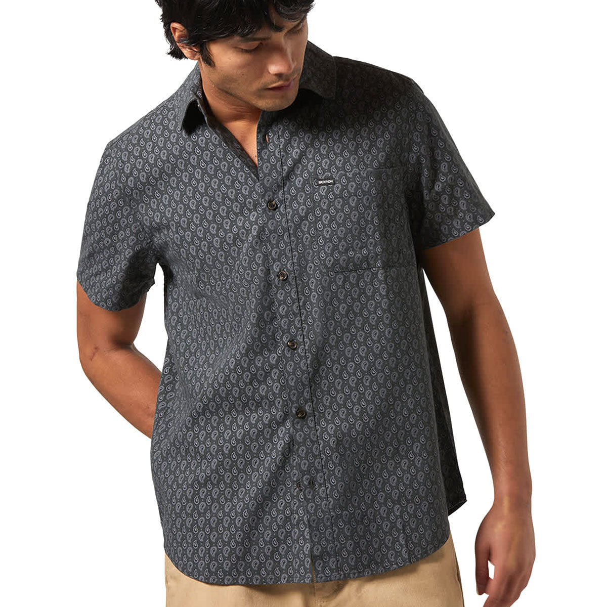 Brixton Charter Print Shirt - Washed Black/Paisley image 1