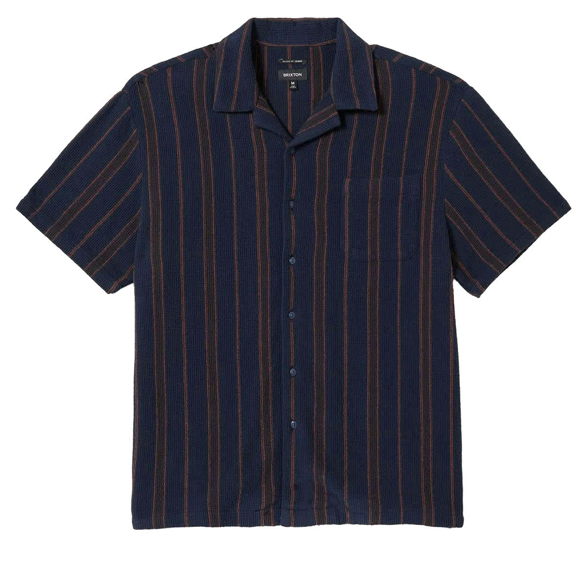 Brixton Bunker Waffle Stripe Shirt - Washed Navy Stripe image 5