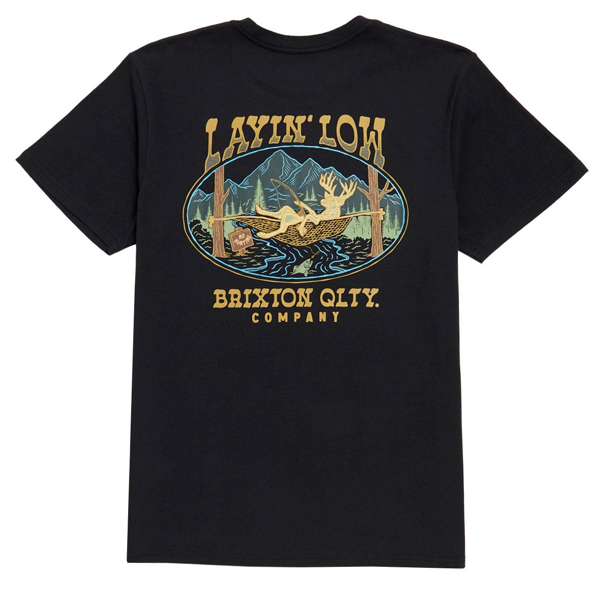 Brixton Layin Low T-Shirt - Black image 1