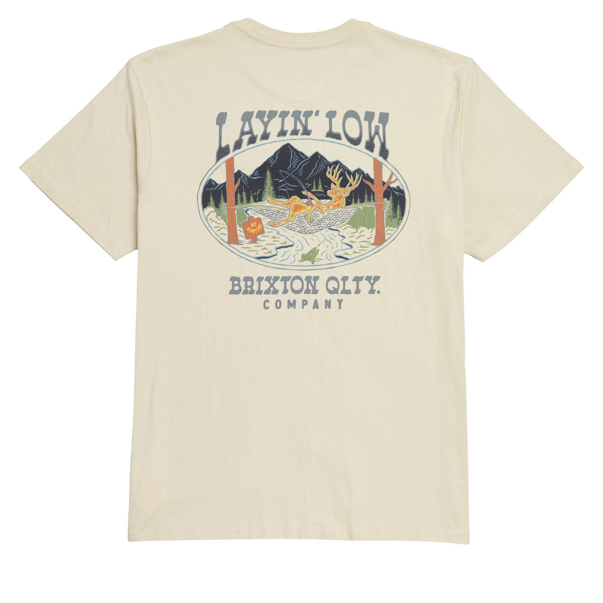 Brixton Layin Low T-Shirt - Cream image 1