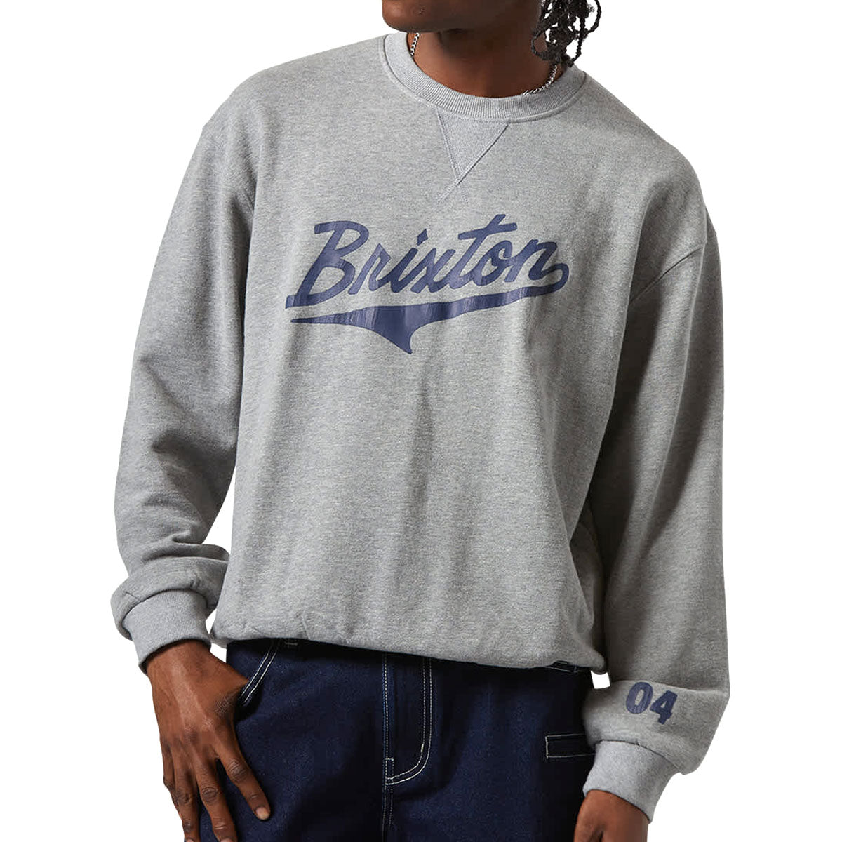 Brixton The League Broken In Sweatshirt - Heather Grey image 1