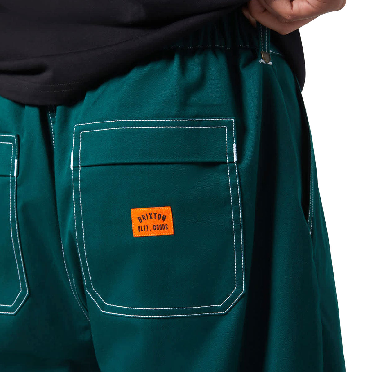 Brixton Baggy Skate Pants - Deep Emerald image 4