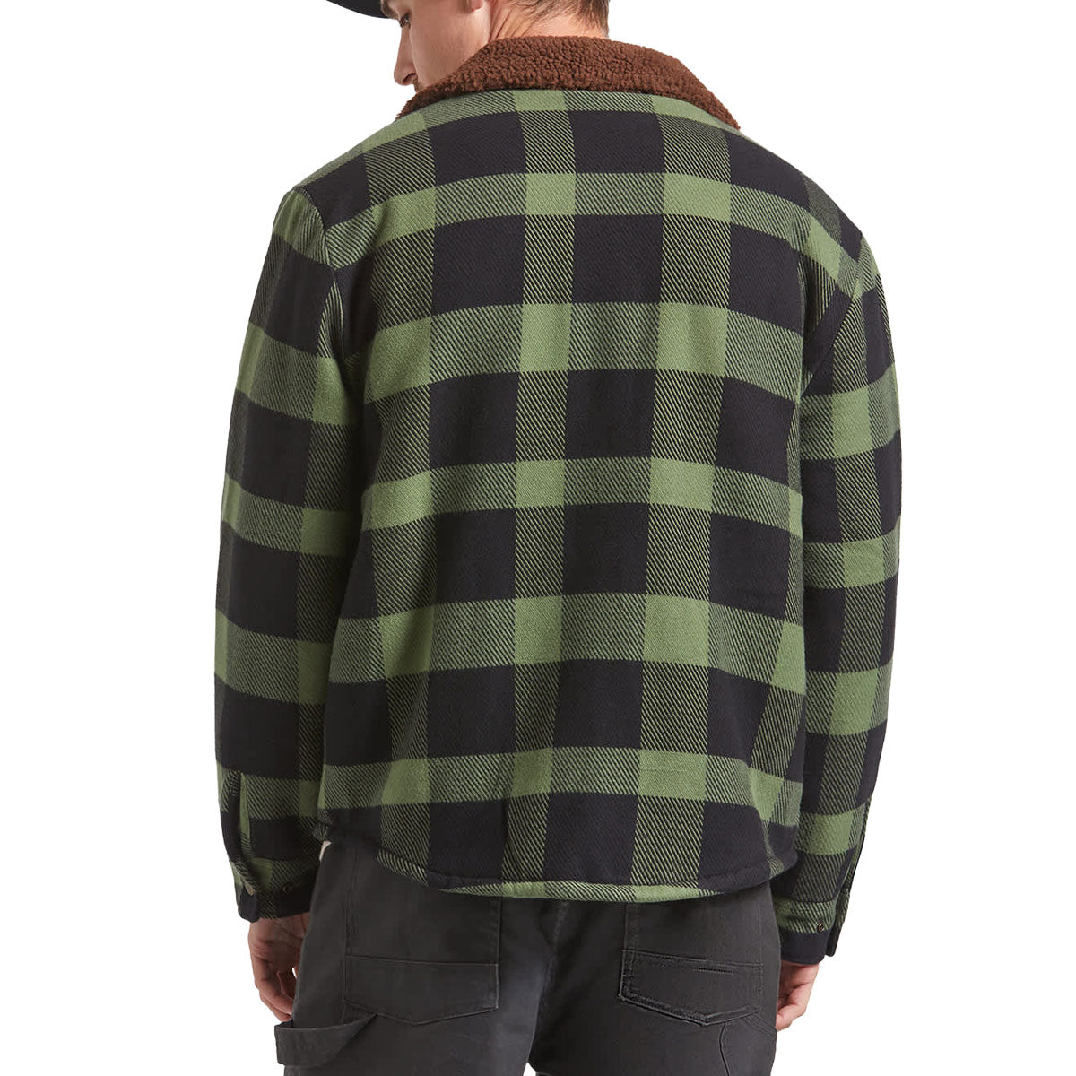 Brixton Durham Lined Jacket - Black/Wild Green Flannel image 2