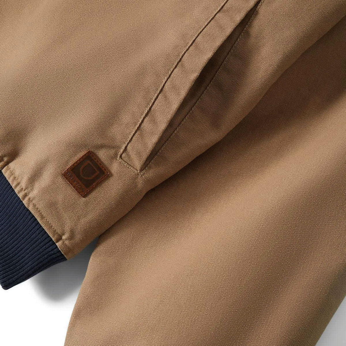 Brixton Canvas Hooded Bomber Jacket - Khaki/Mood Indigo image 5