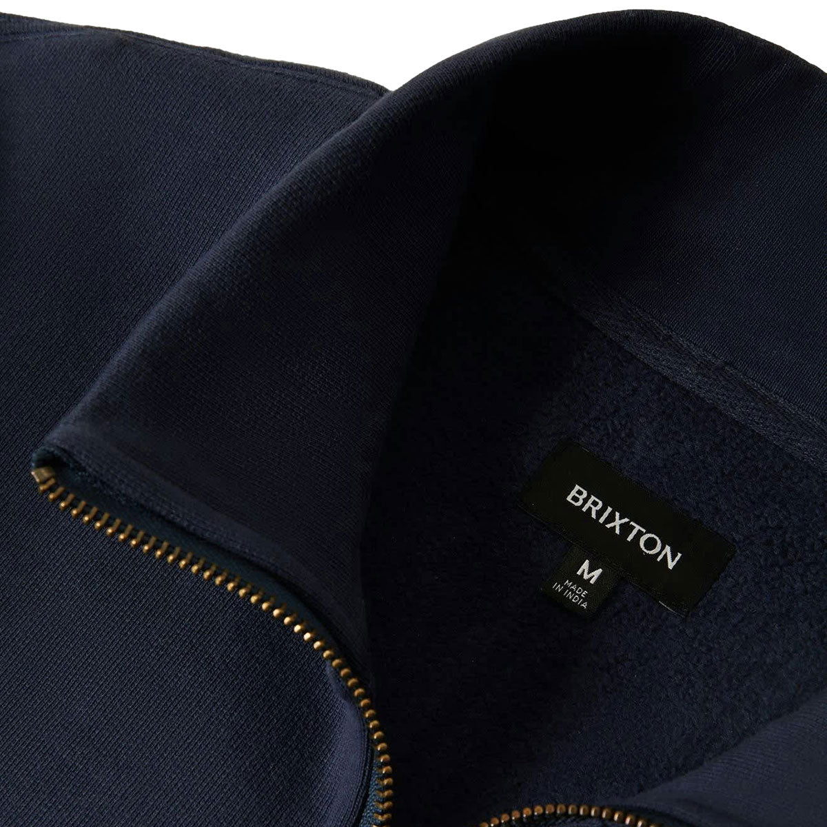 Brixton Embroidered Heavyweight Half Zip Sweatshirt - Mood Indigo image 2