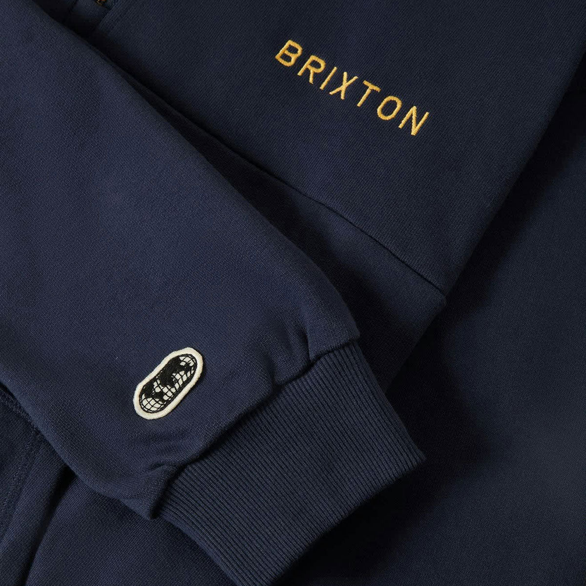 Brixton Embroidered Heavyweight Half Zip Sweatshirt - Mood Indigo image 3