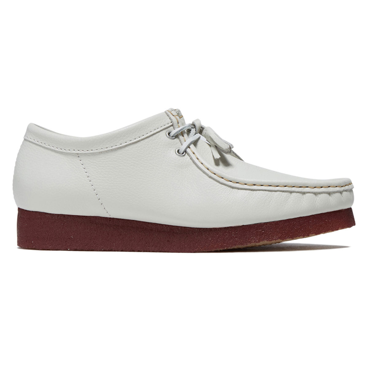 Clarks Wallabee Shoes - White Leather image 1