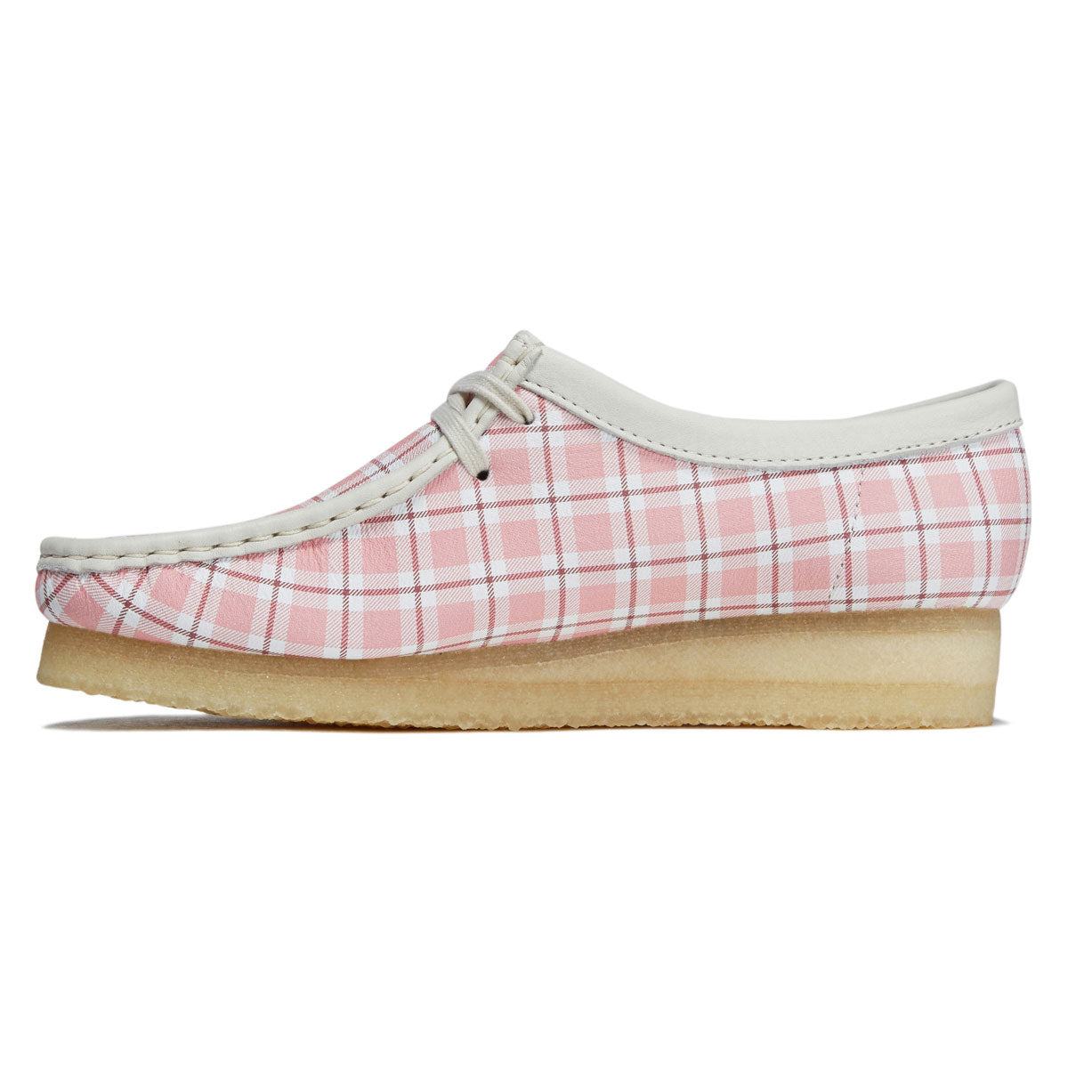 Clarks Womens Wallabee Shoes - Pink Check image 2