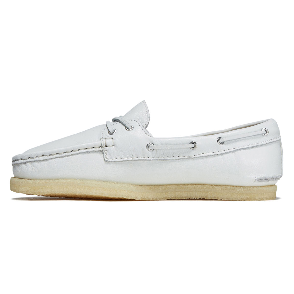 Clarks Womens Godney Boat Shoes - White Grain Leather image 2