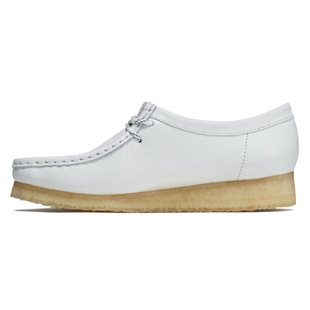 Clarks Womens Wallabee Shoes - White Grain Leather image 2