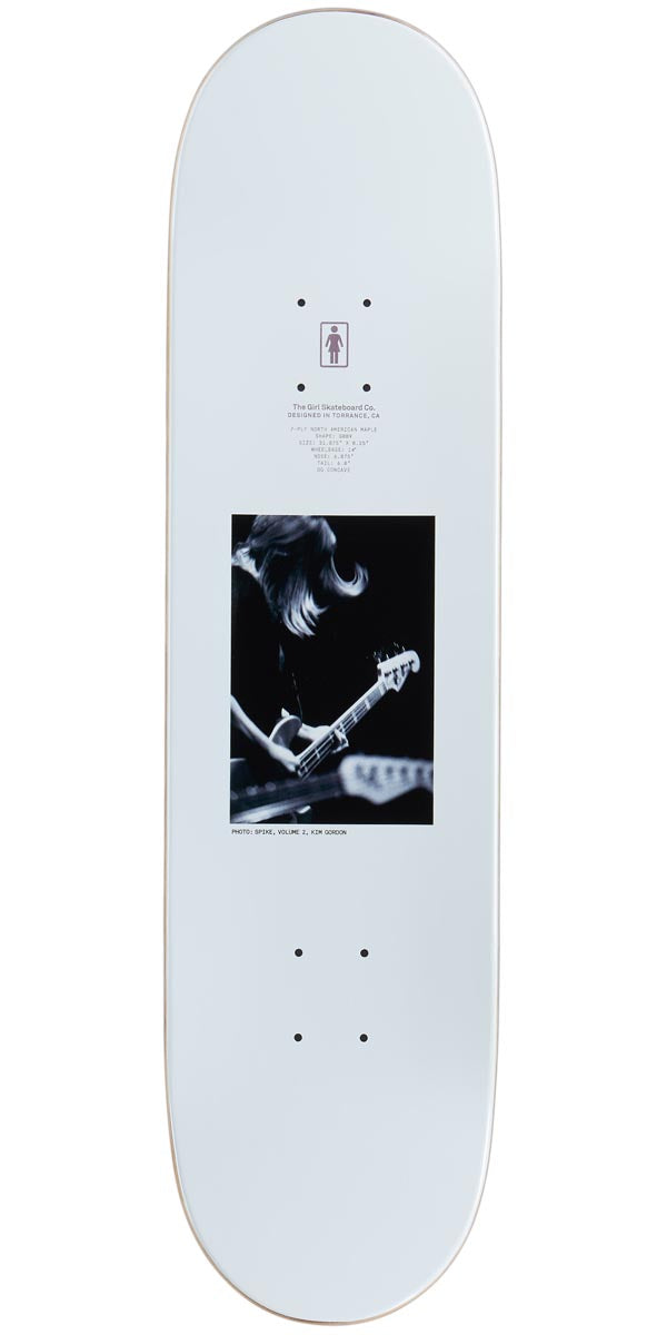 Girl Spike Volume 2 Kim Gordon Skateboard Deck - 8.25