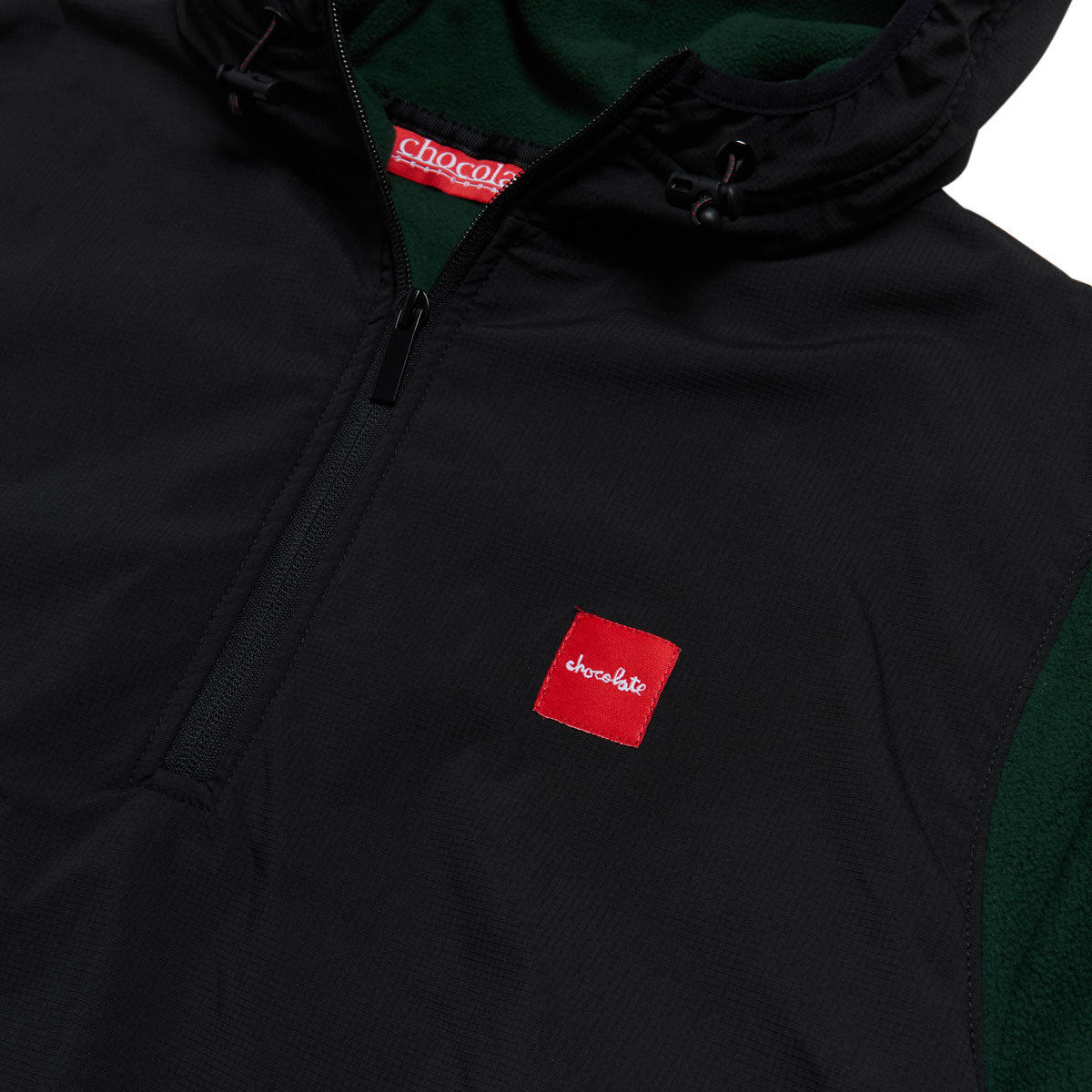 Chocolate Polar Fleece Hoodie - Black/Green image 3