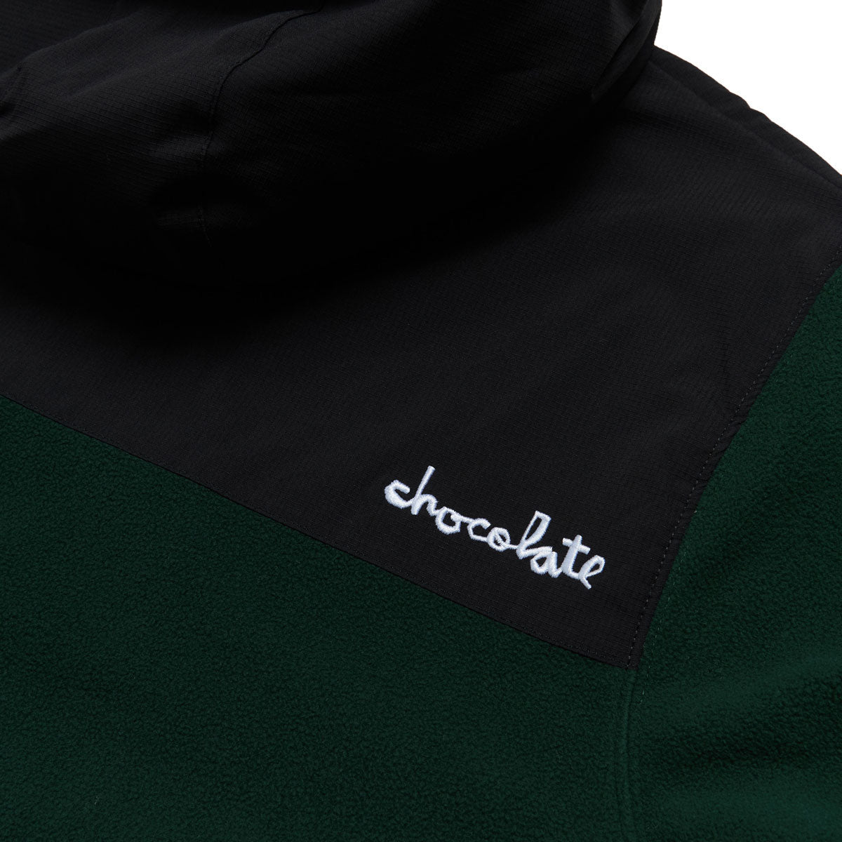 Chocolate Polar Fleece Hoodie - Black/Green image 5