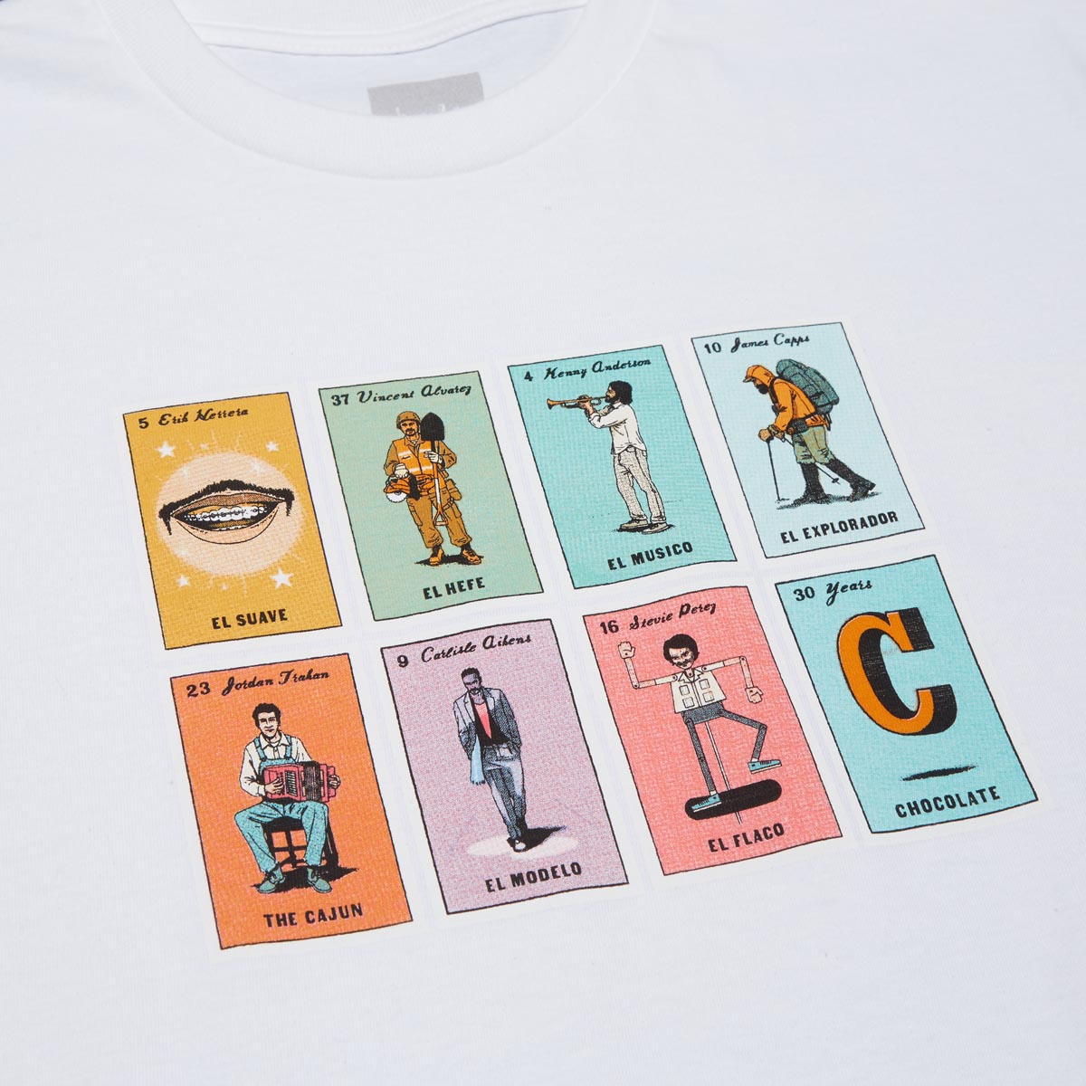 Chocolate Loteria Card Spread T-Shirt - White image 2