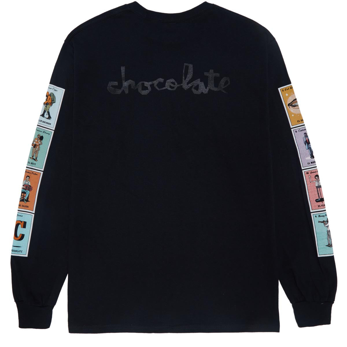 Chocolate Loteria Cards Up Long Sleeve T-Shirt - Black image 2