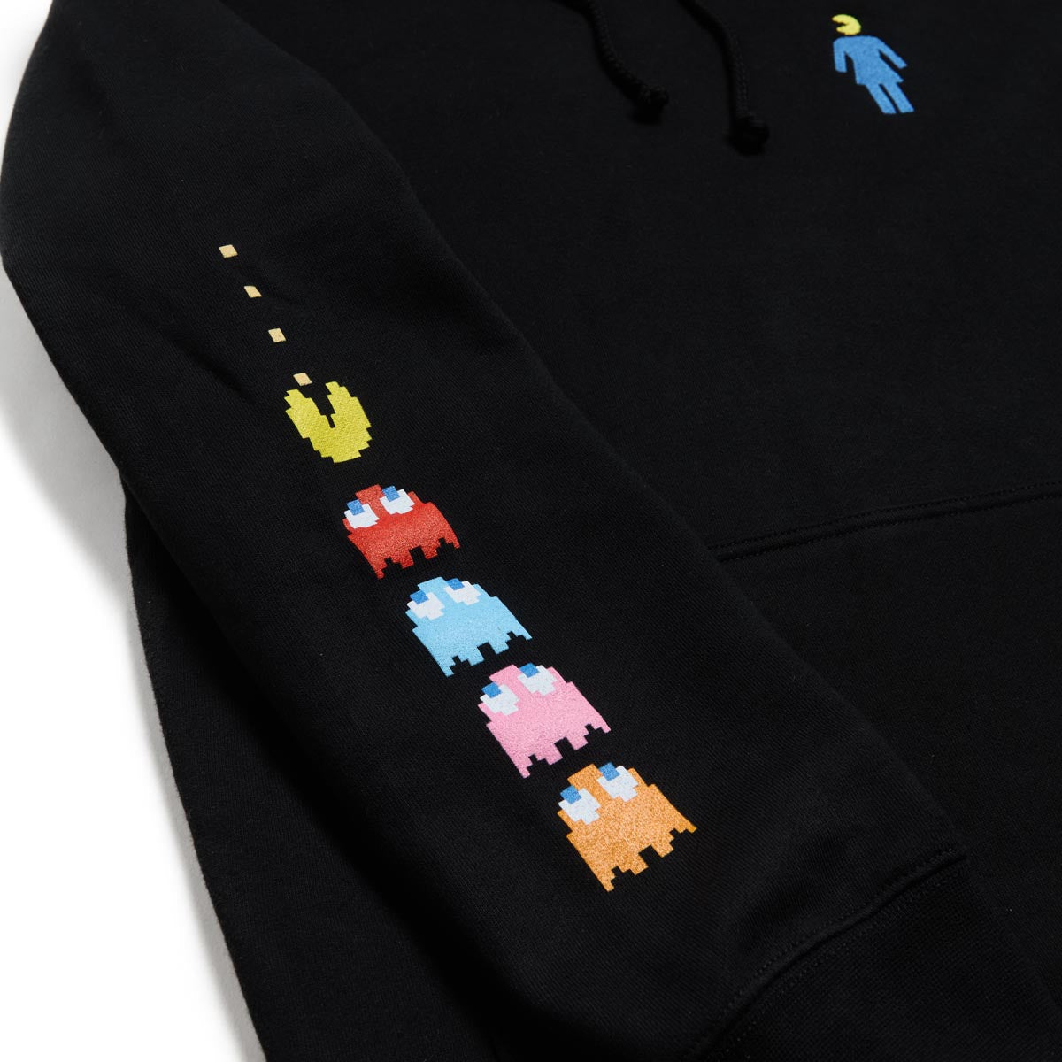 Girl x Pac-Man Ghost Sleeve Emb Hoodie - Black image 2