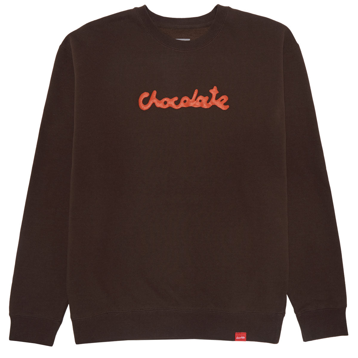 Chocolate Drip Script Crewneck Sweatshirt - Brown image 1