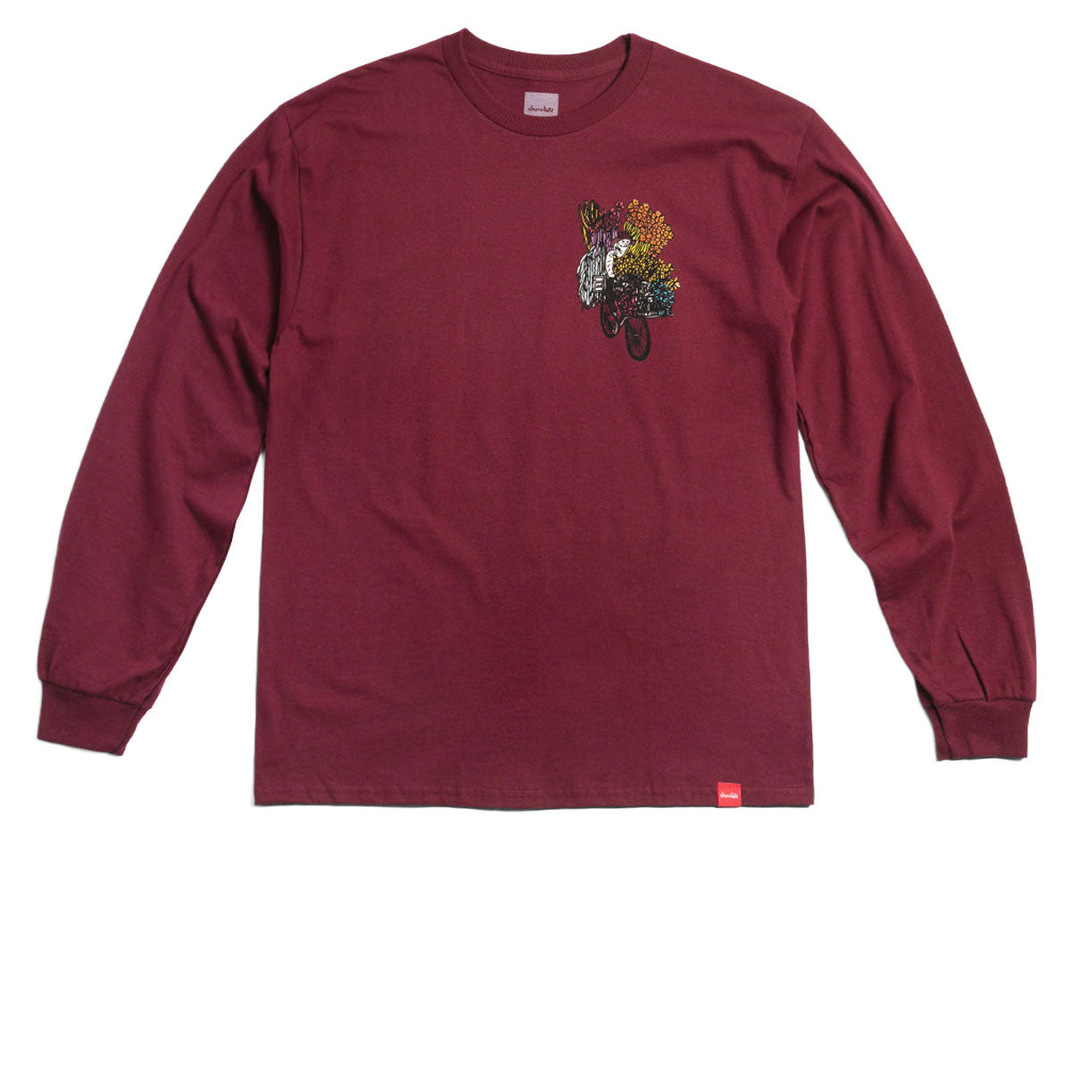 Chocolate Cada Dia Long Sleeve T-Shirt - Burgundy image 1