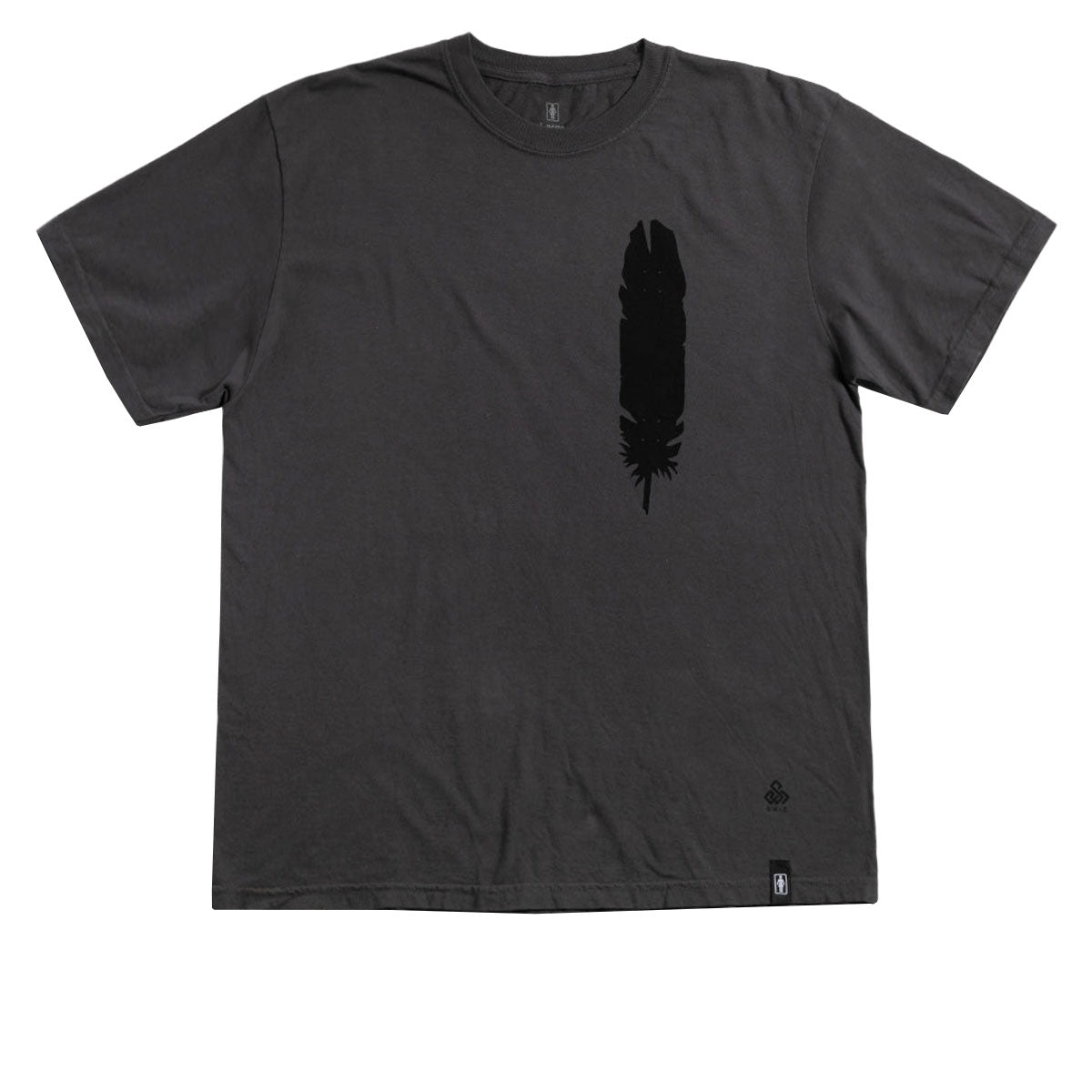 Girl Feather T-Shirt - Charcoal image 1