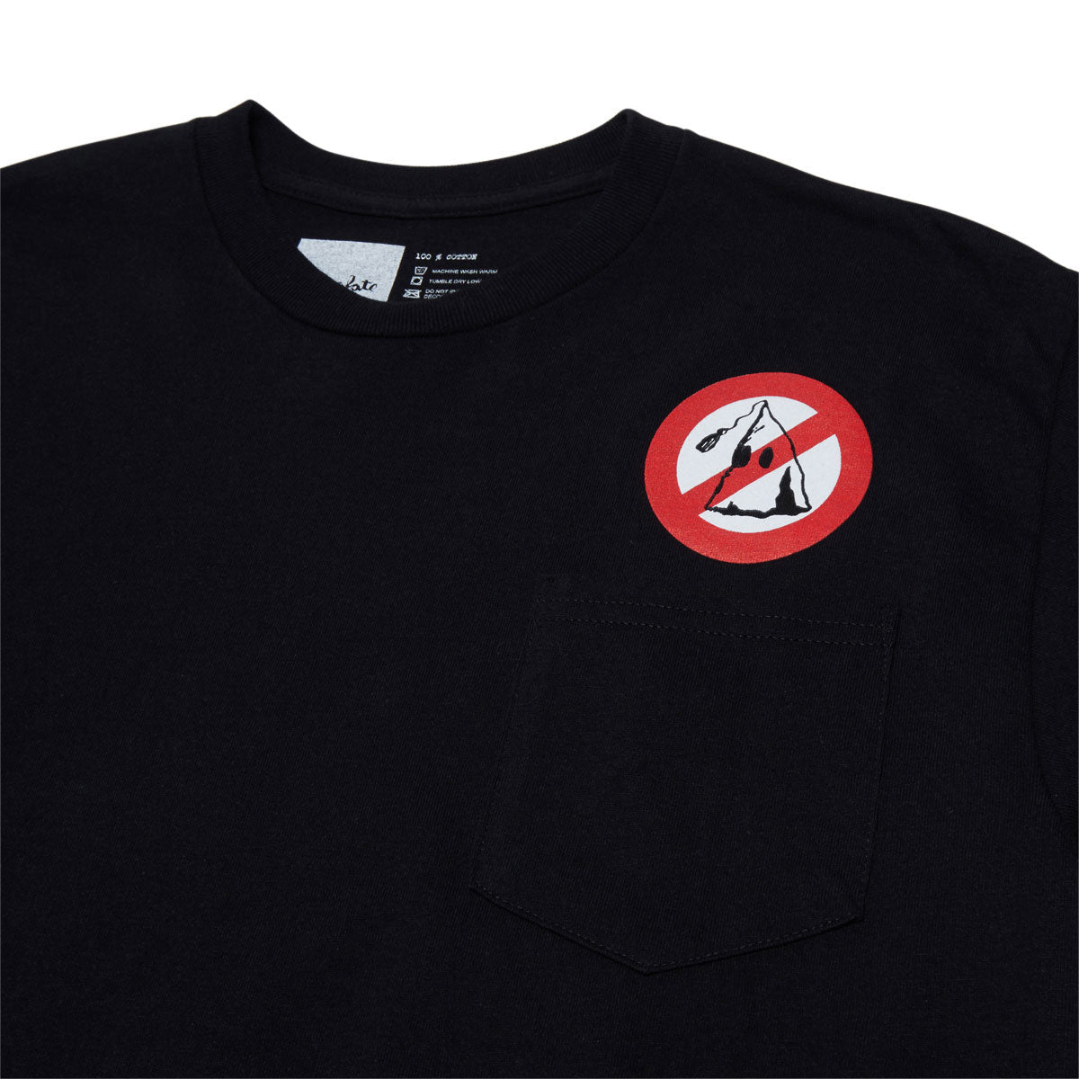 Chocolate White Lines Pocket T-Shirt - Black image 2