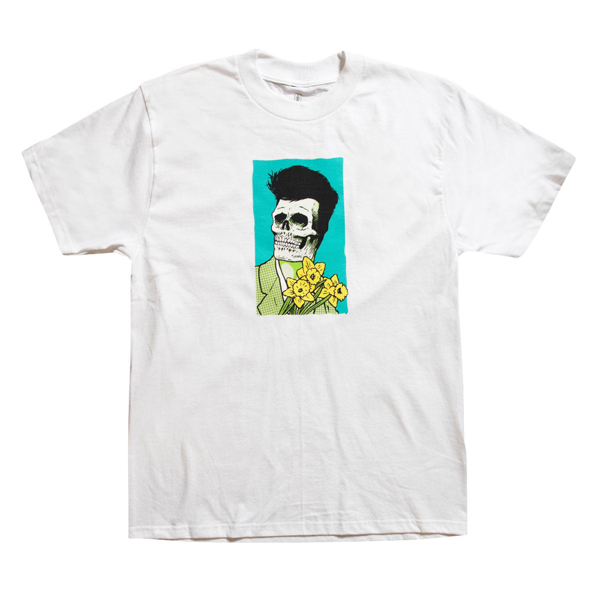 Girl Skull Of Fame Turquoise Skull T-Shirt - White image 1
