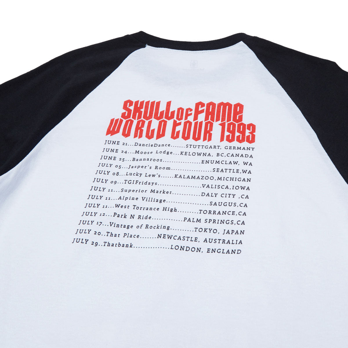 Girl Skull Of Fame 3/4 World T-Shirt - White/Black image 4