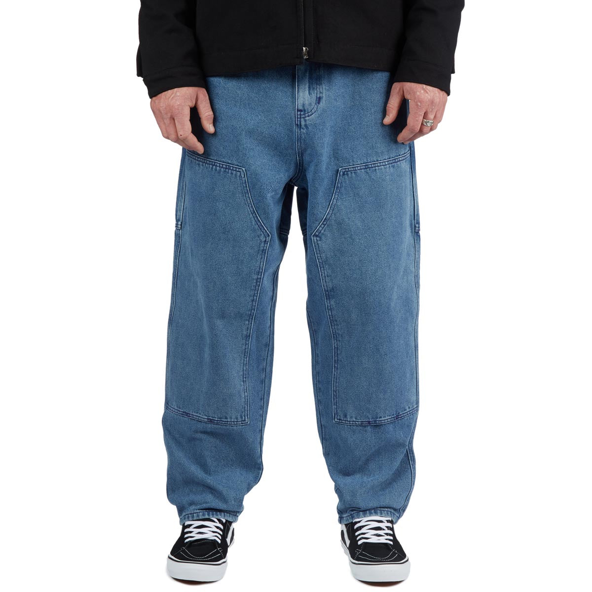 CCS 4x4 Reinforced Baggy Taper Denim Jeans - Medium Wash image 1