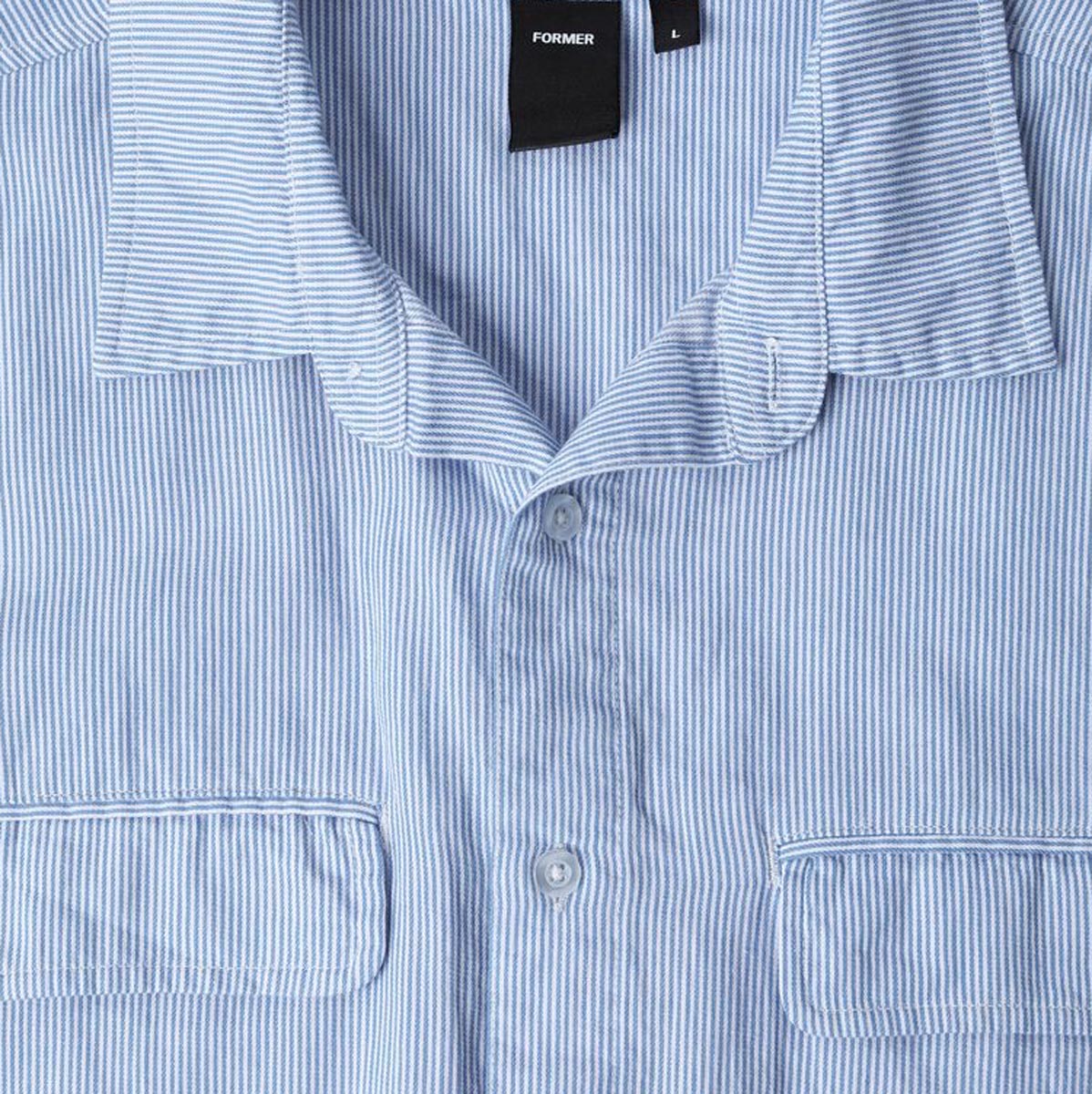 Former Broadcast Striped Long Sleeve Shirt - Blue White image 3