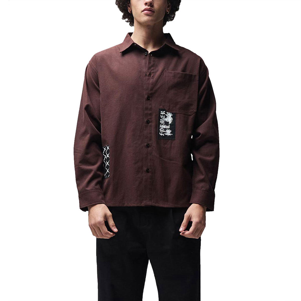 Former Vivian Engineered Long Sleeve Shirt - Bark image 1