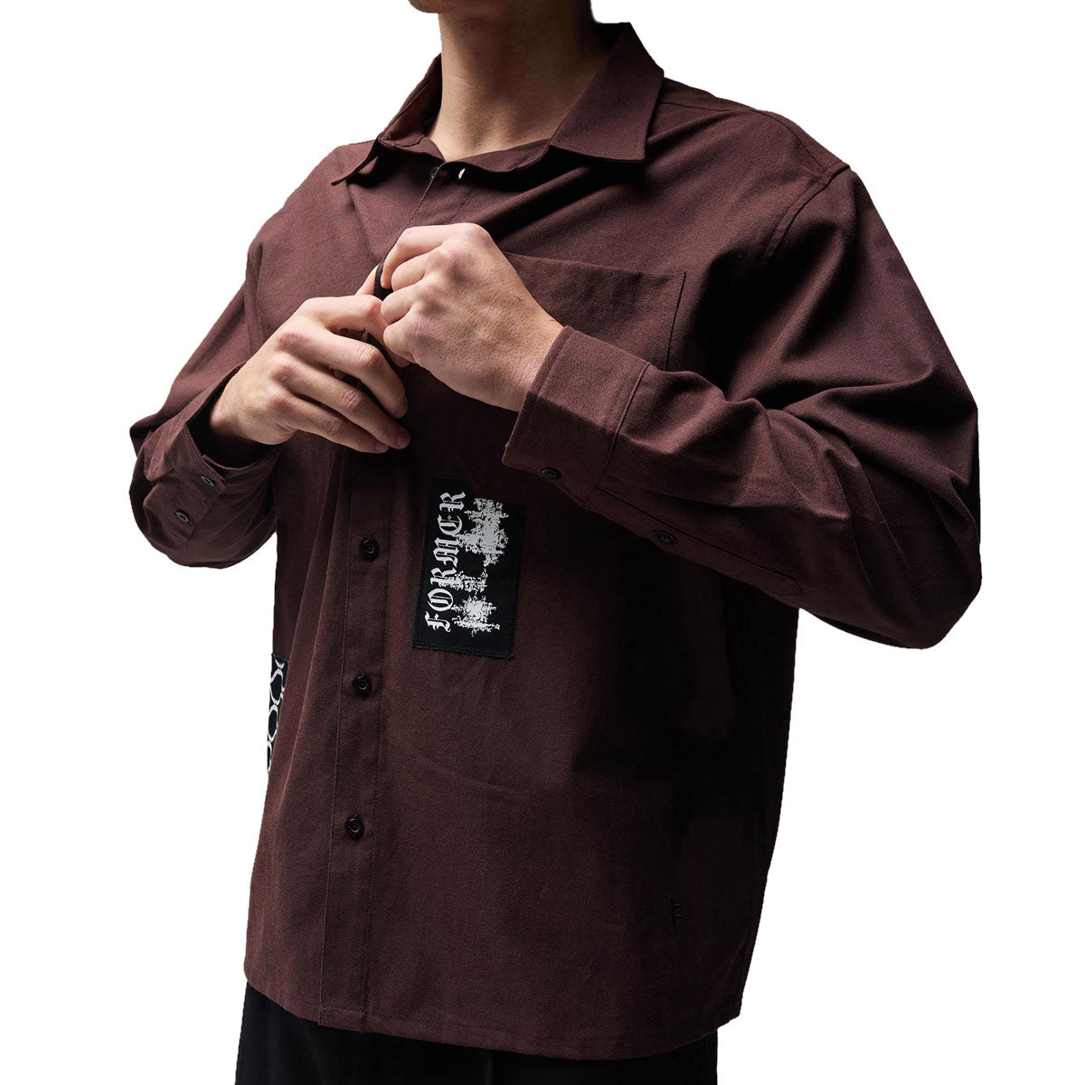 Former Vivian Engineered Long Sleeve Shirt - Bark image 4