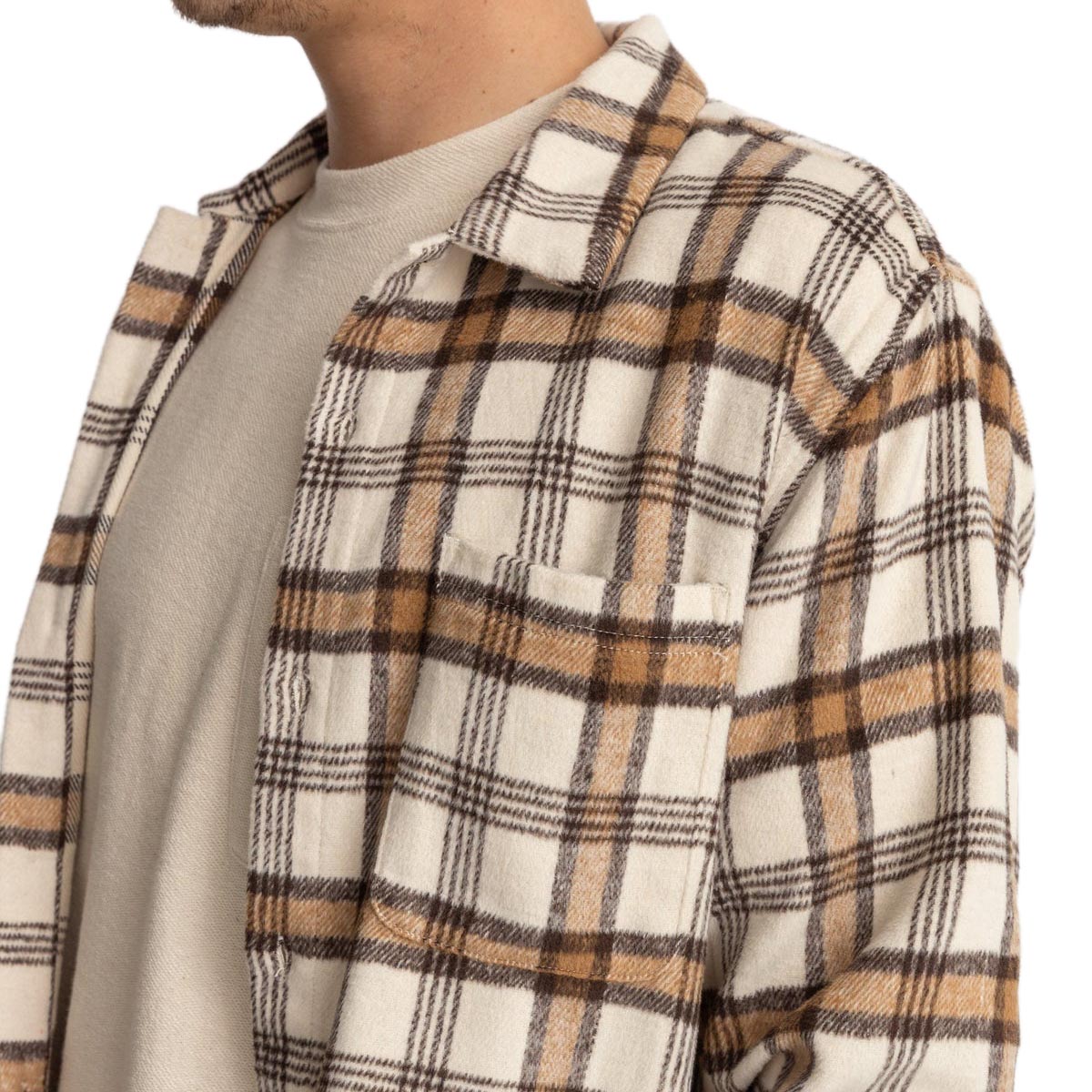 Rhythm Albert Check Long Sleeve Shirt - Natural image 3