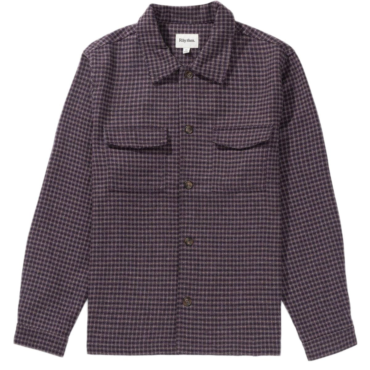 Rhythm Check Long Sleeve Over Shirt - Plum image 4