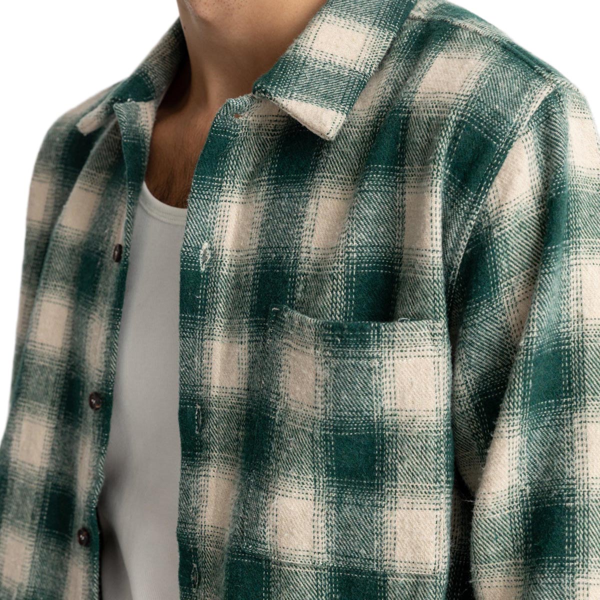 Rhythm Plaid Long Sleeve Flannel Shirt - Green image 3