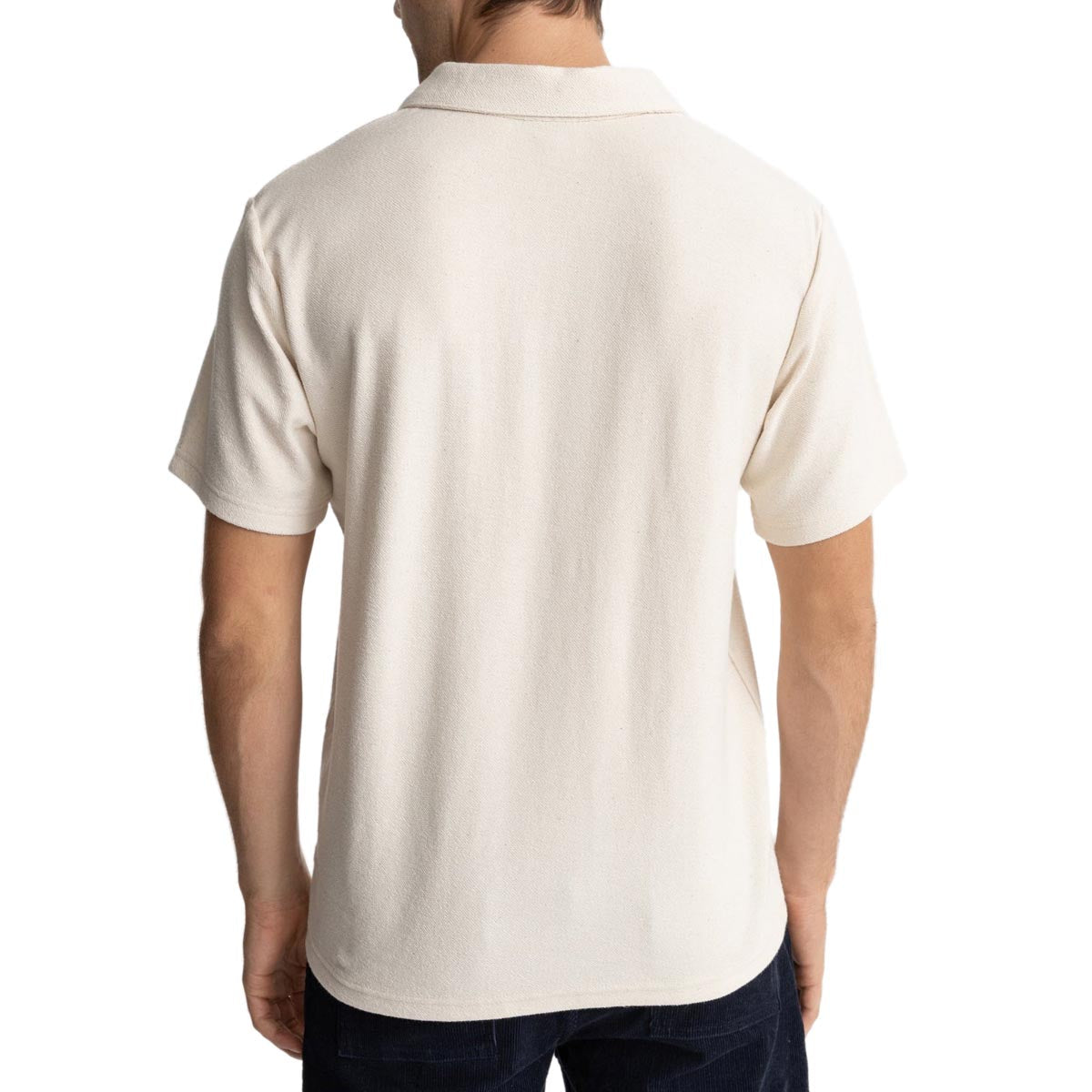 Rhythm Vintage Terry Polo Shirt - Natural/White image 2