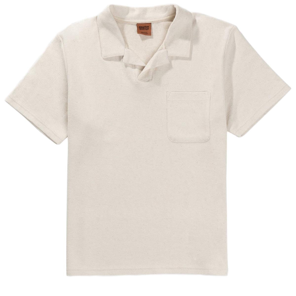 Rhythm Vintage Terry Polo Shirt - Natural/White image 3