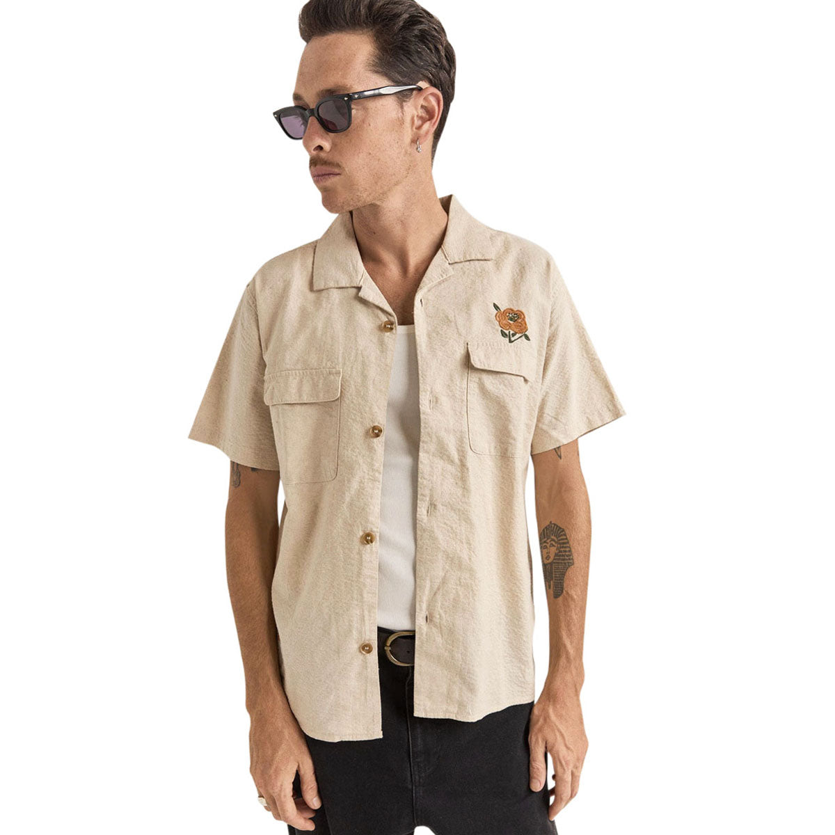 Rhythm Embroidered Seersucker Shirt - Natural image 1