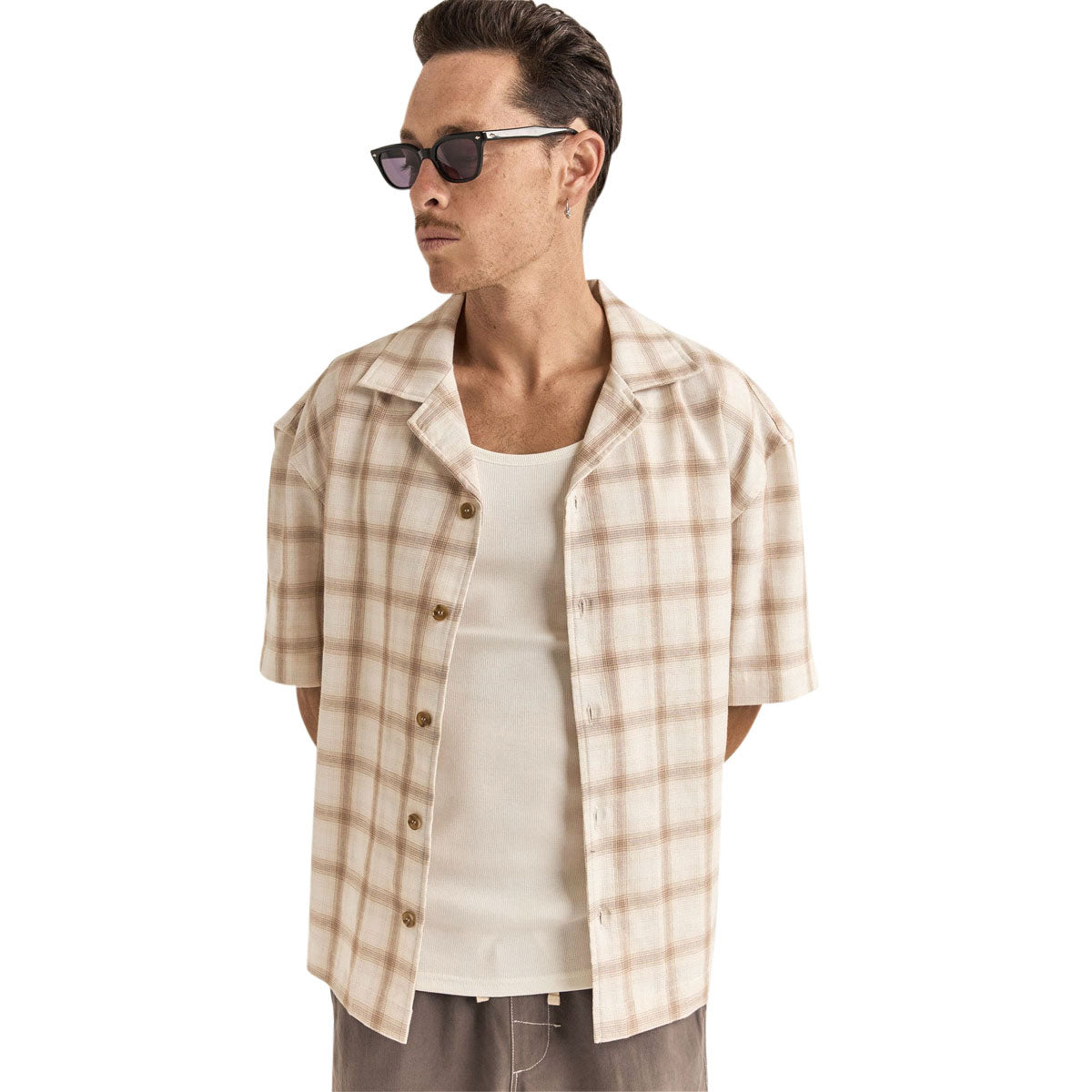 Rhythm Relaxed Check Shirt - Natural image 1