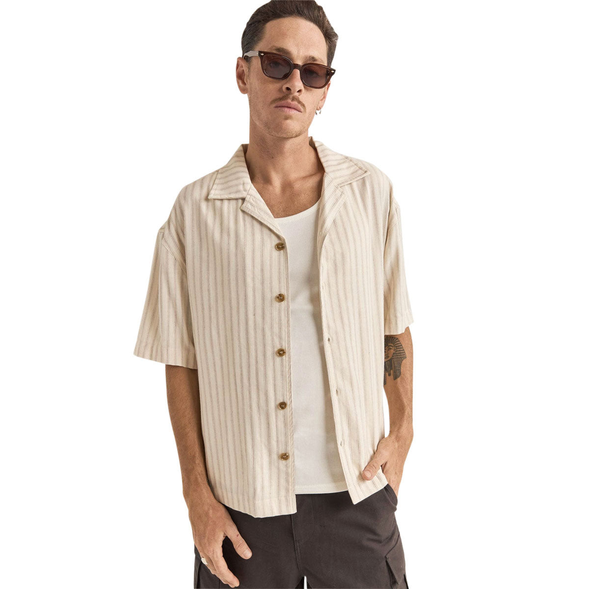 Rhythm Relaxed Stripe Shirt - Natural image 1